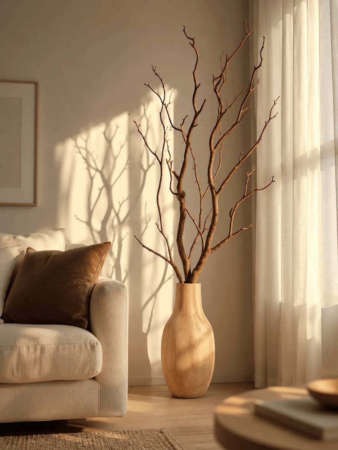 Folded linen, hardback books, and a single vase arranged on a wooden surface for five things you already own that make a room