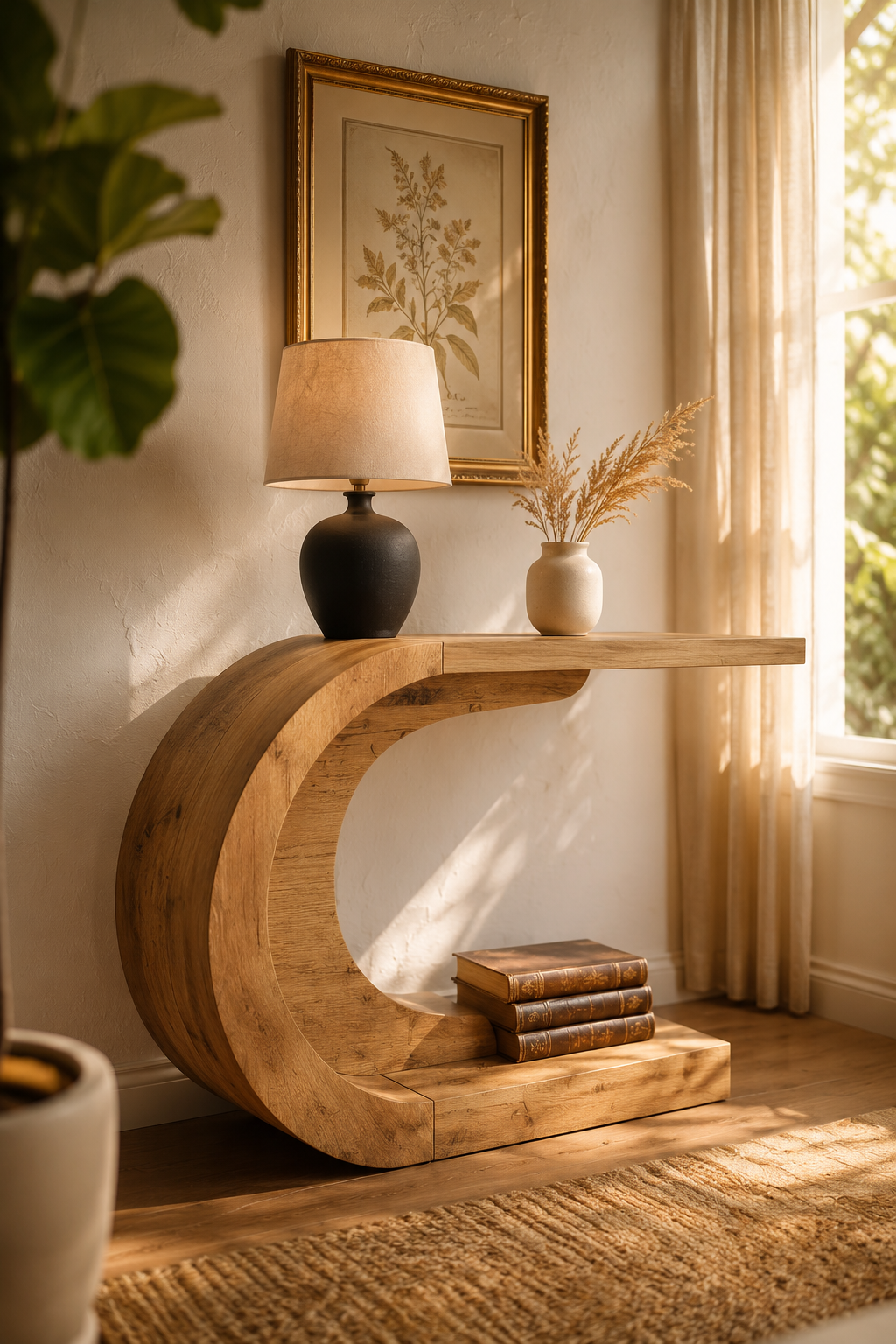 Tribesigns C-Shaped Console Table