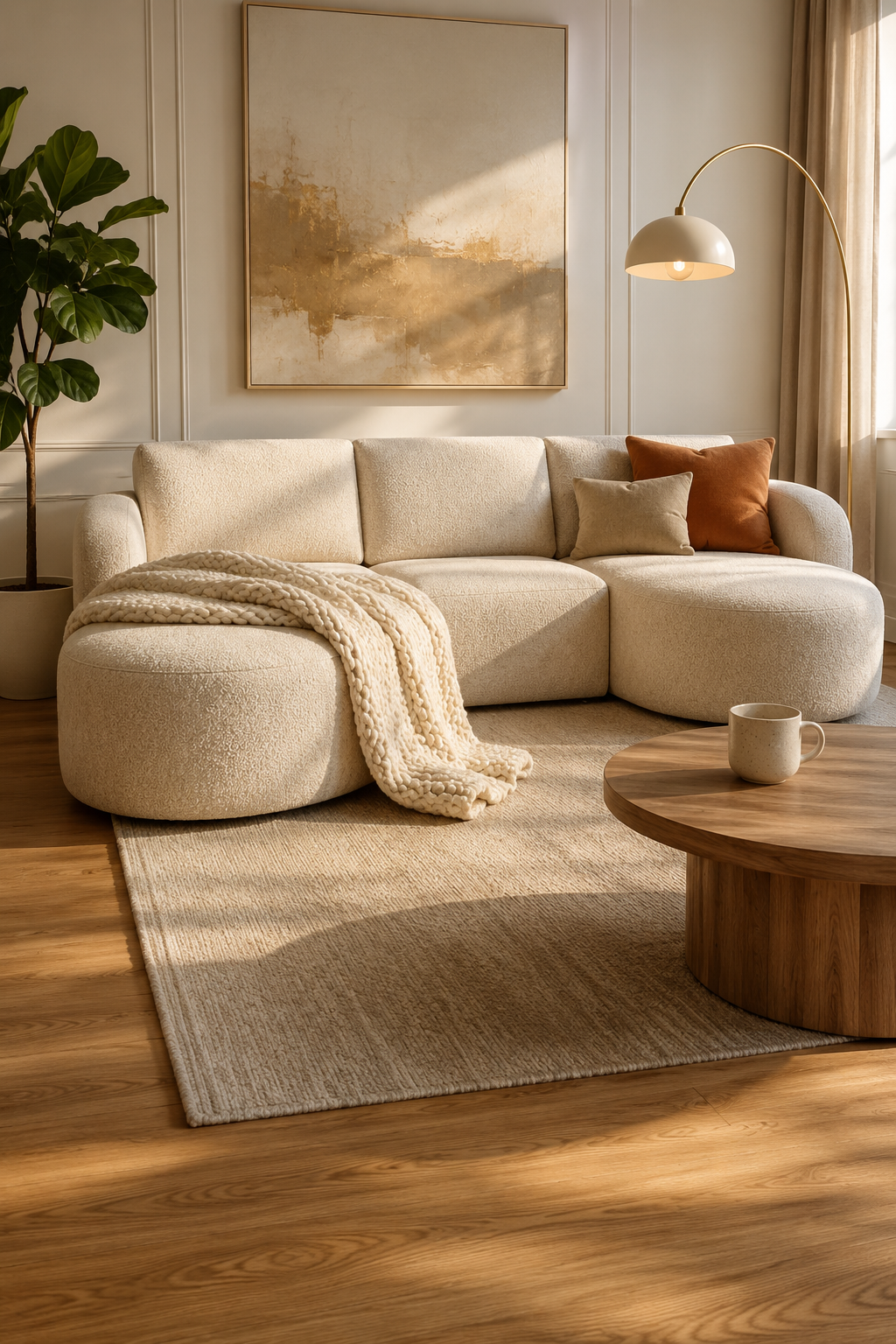 Settab 111-Inch Curved Cloud Sectional Sofa