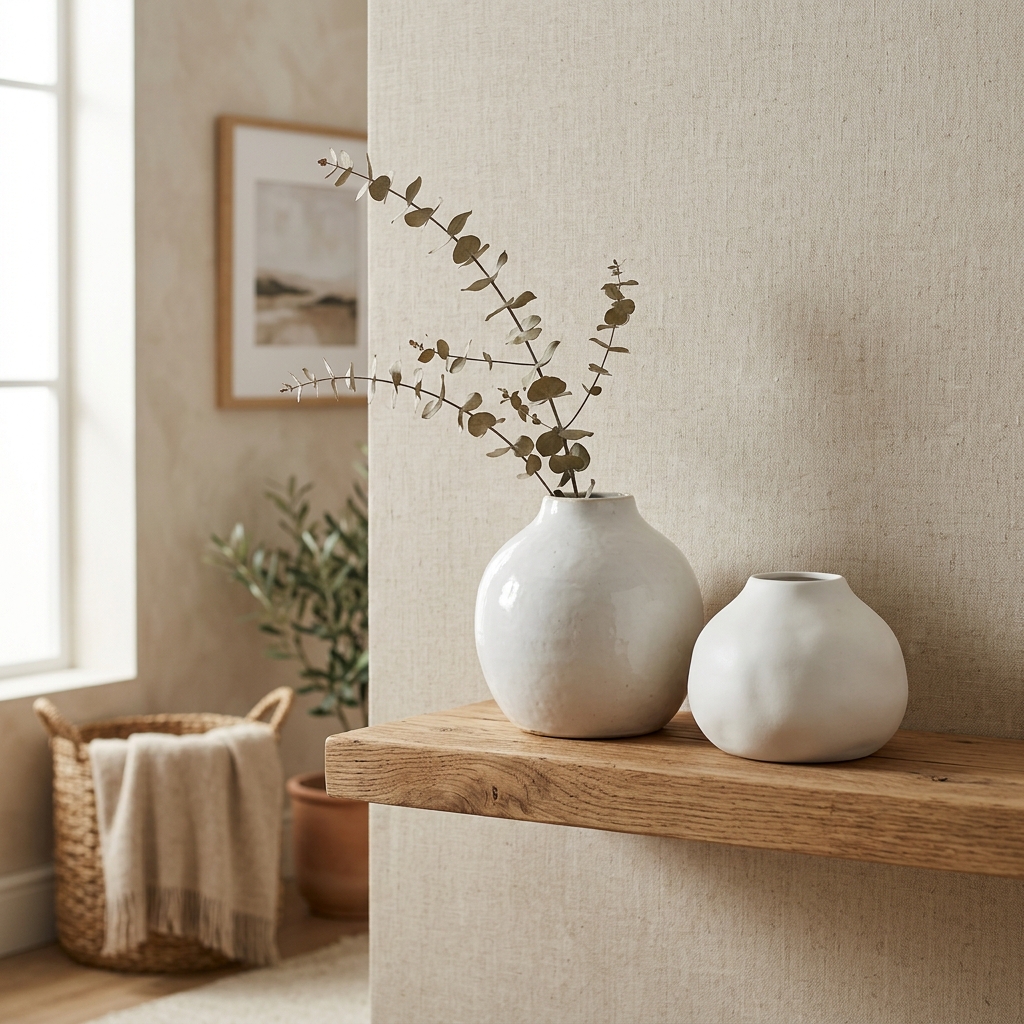 Snuggle Hollow Ceramic Vase Set of 2, Nordic Boho Style (Milky White)