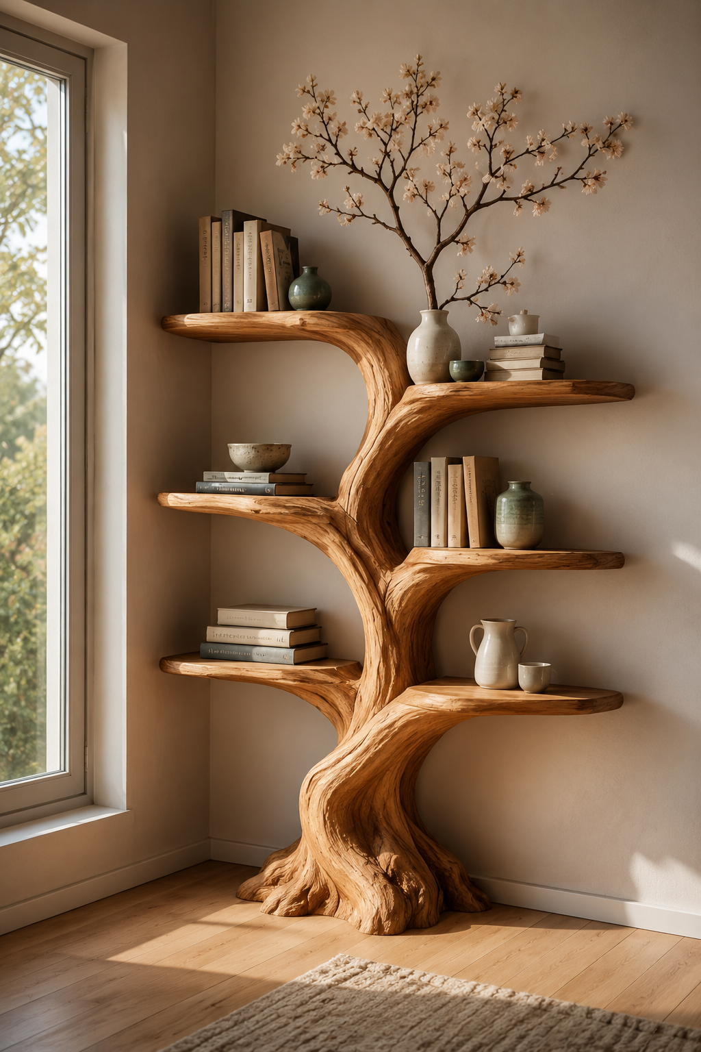 Evermagin 4 Tier Corner Shelf with Light