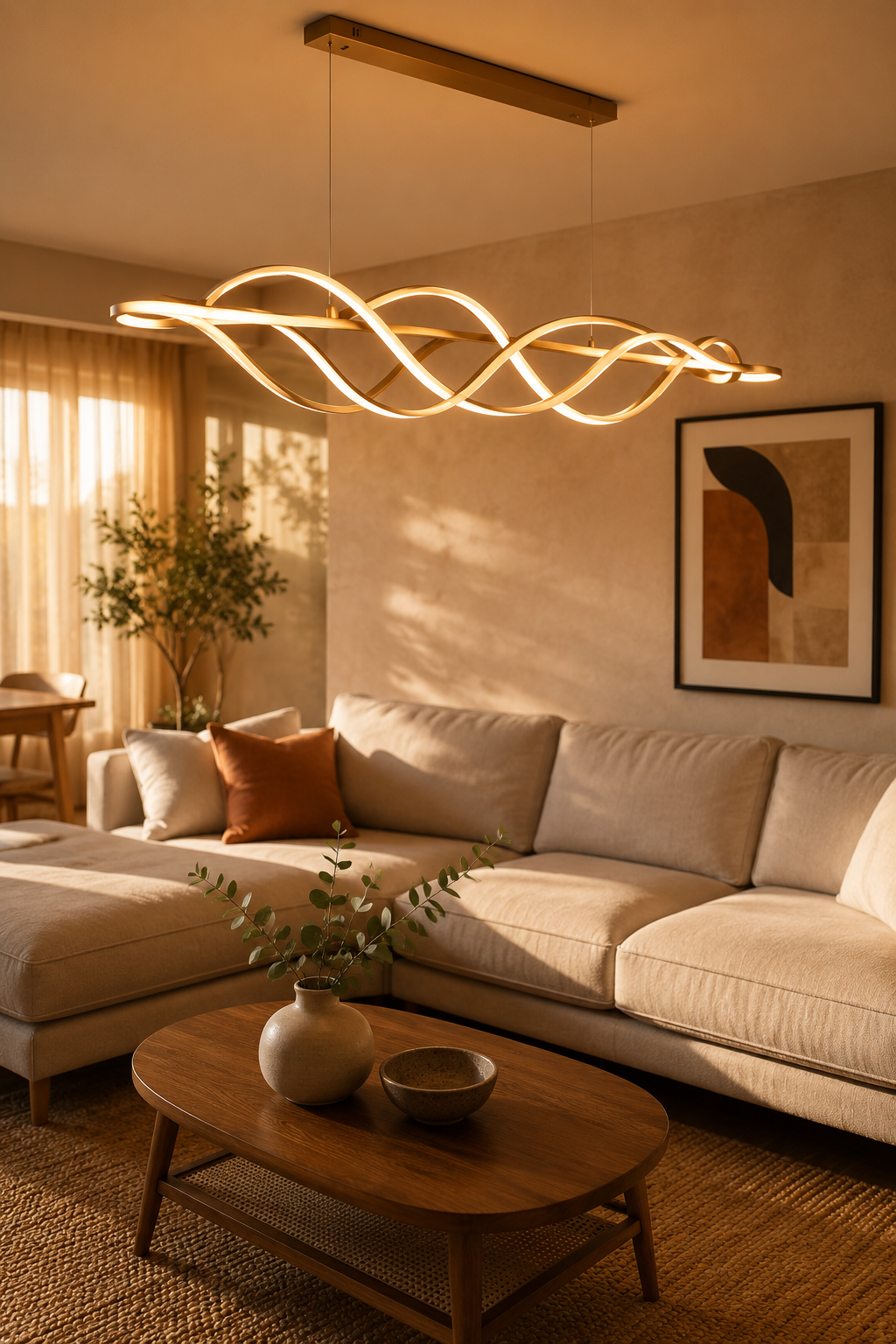 Upfelw Crystal Staircase Chandelier