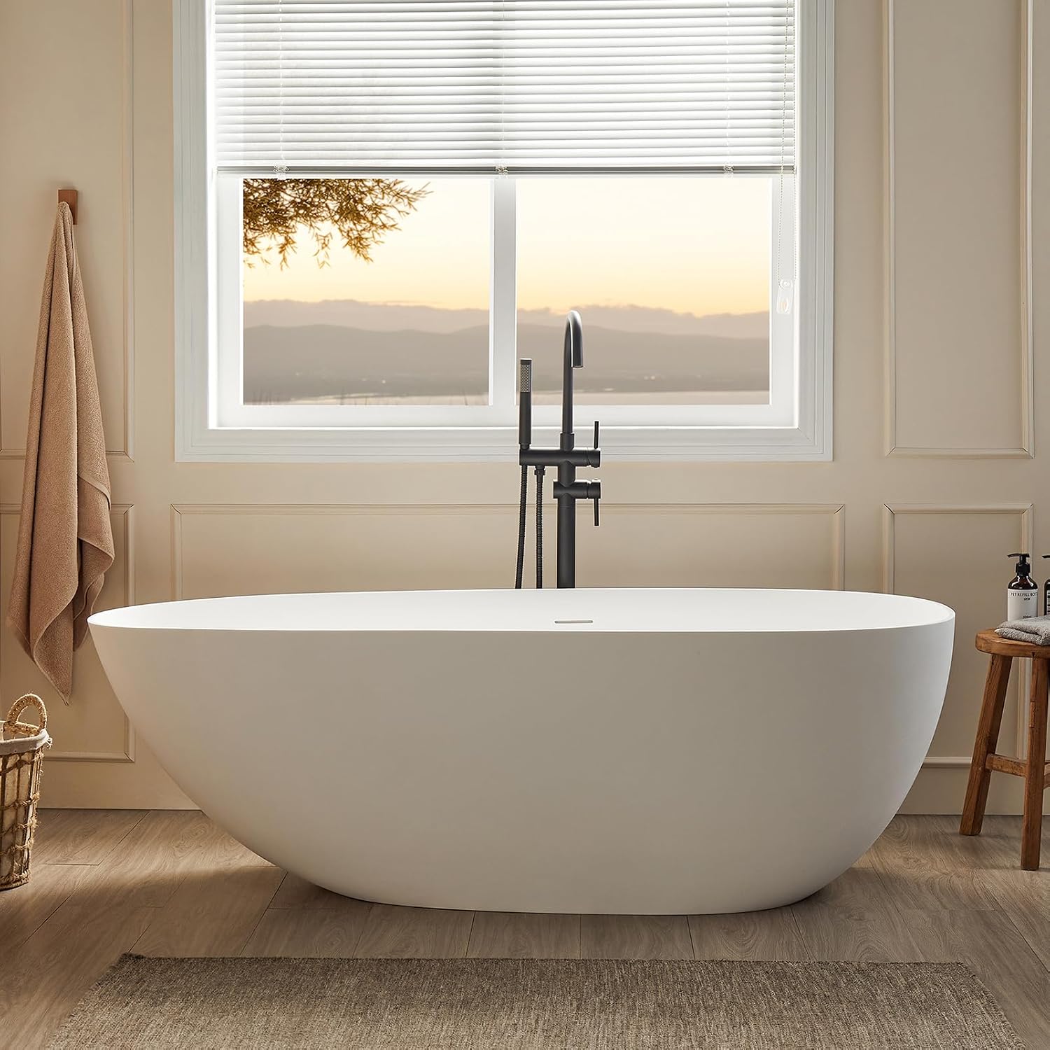 Matte White Freestanding Soaking Tub