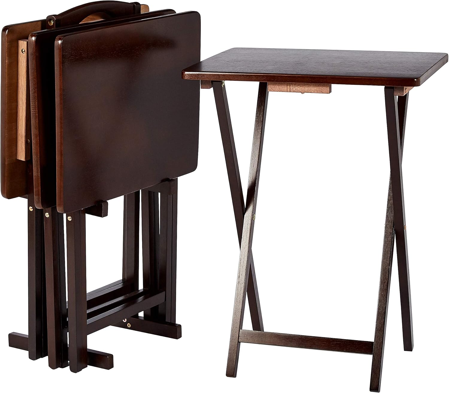 Dark Espresso Foldable TV Tray Table