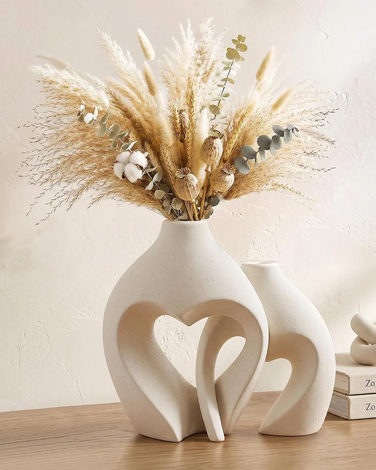 Heart Vase Decor Ideas | Neutral Boho Table Centerpiece