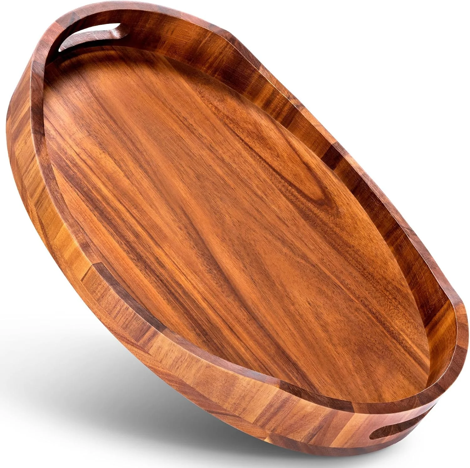 HouseJoy Acacia Wood Serving Tray with Handles