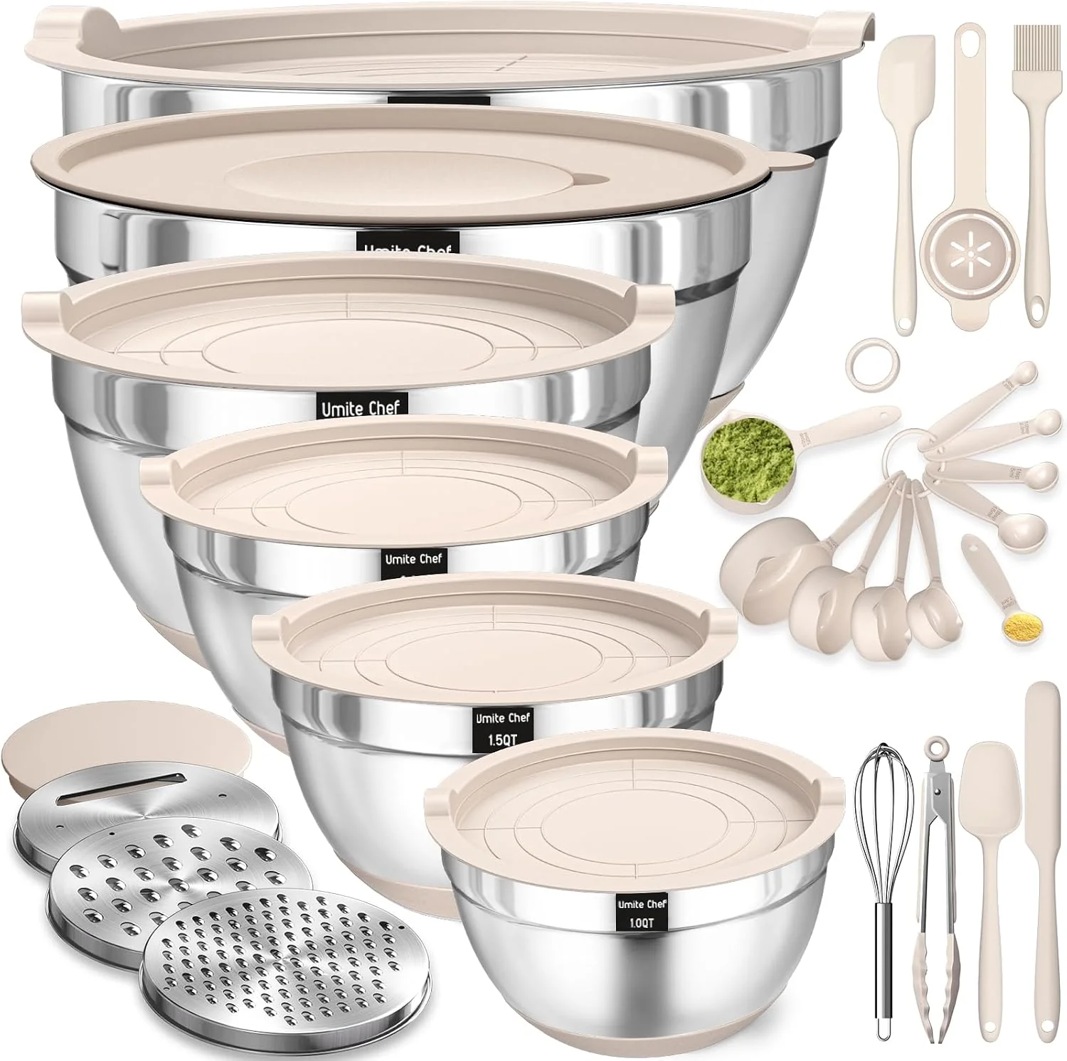 26PC Mixing Bowl Set with Lids | Cozy Aesthetic Kitchen Upgrade