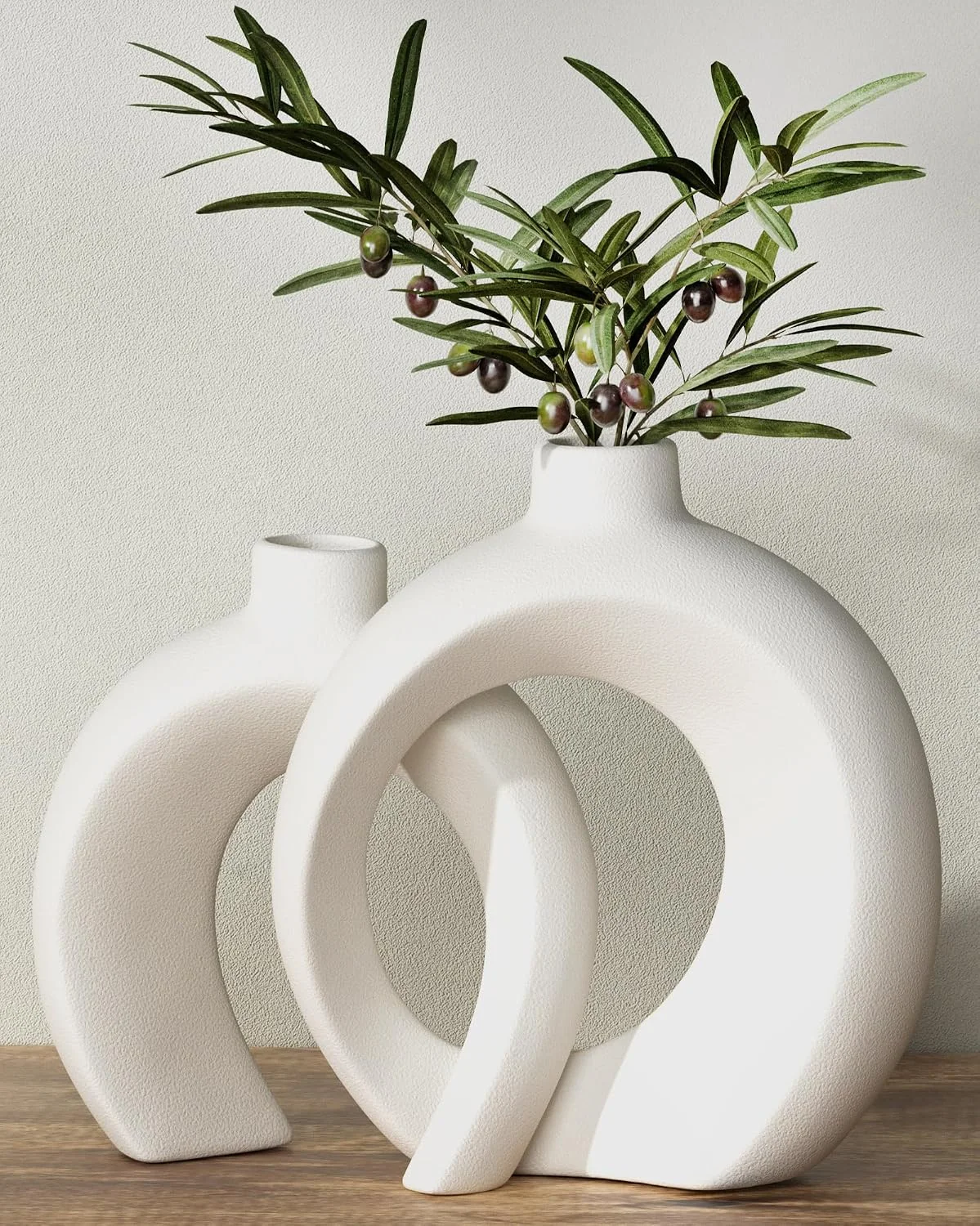 Donut Shape Decorative Vase Set of 2